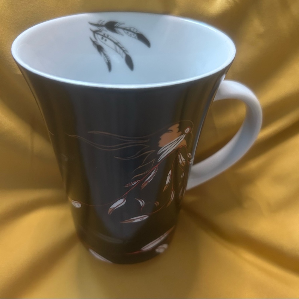Southwestern Chic Black and White Feather Mug